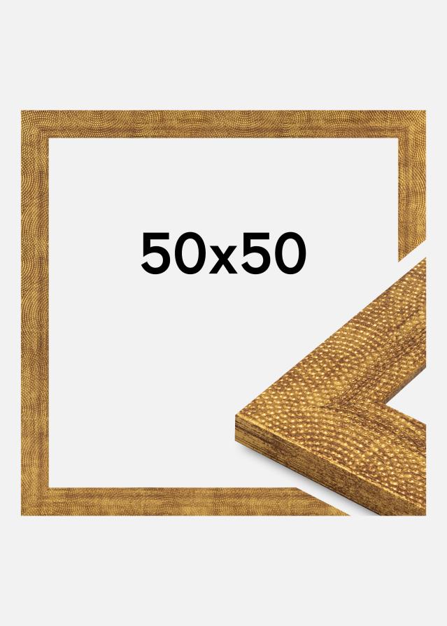 Moldura Linea Vidro acrílico Ouro 50x50 cm
