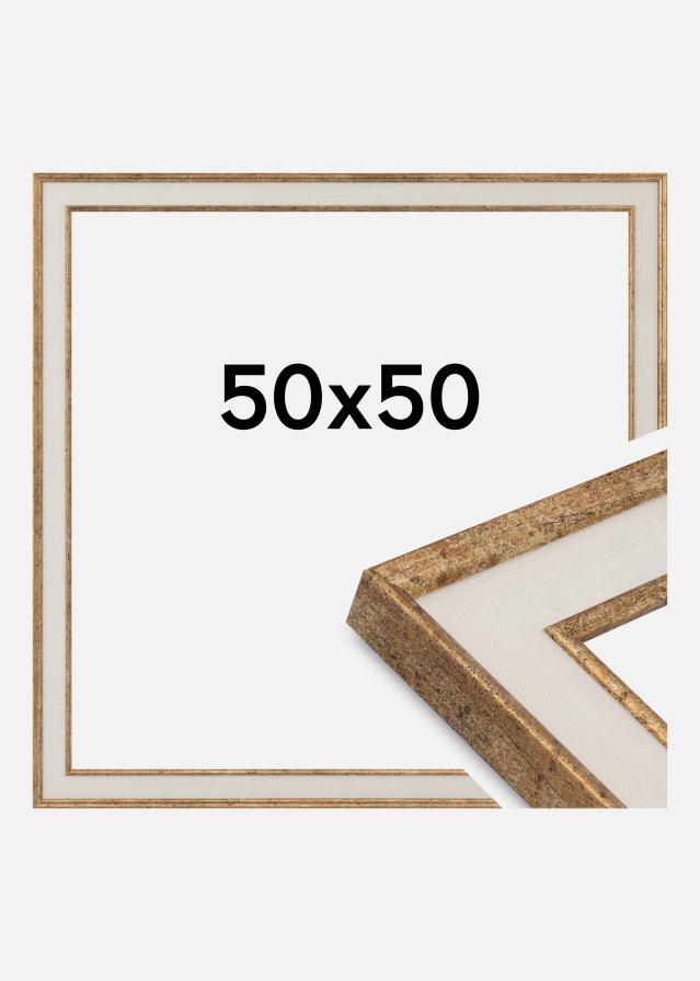 Moldura Dolly Vidro acrílico Ouro 50x50 cm