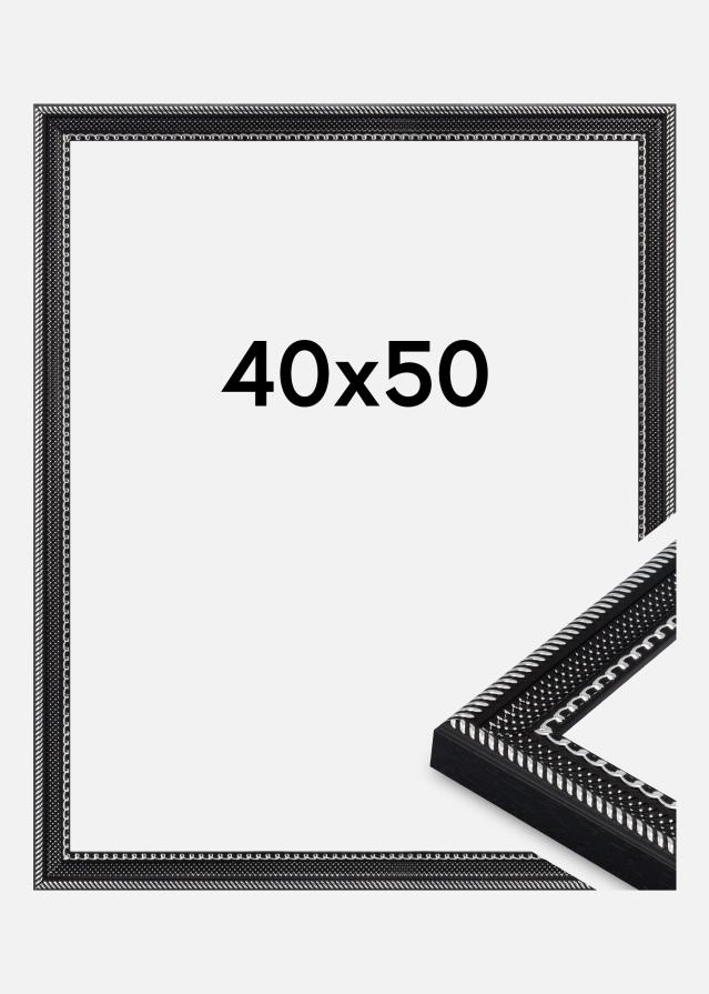 Moldura Trellis Vidro acrílico Preto 40x50 cm