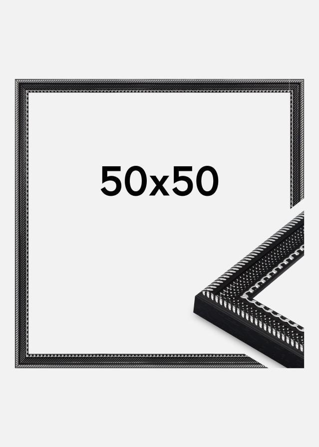 Moldura Trellis Vidro acrílico Preto 50x50 cm