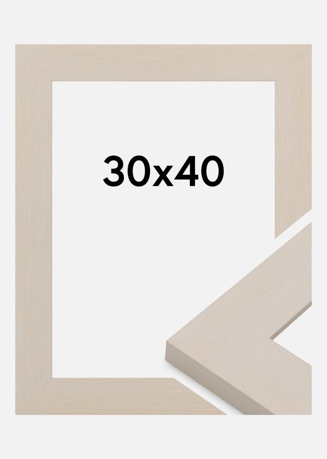 Moldura Pembrokeshire Vidro acrílico Branco 30x40 cm