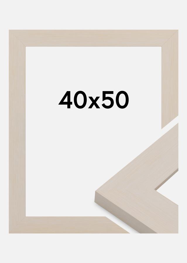 Moldura Pembrokeshire Vidro acrílico Branco 40x50 cm