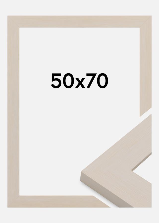 Moldura Pembrokeshire Vidro acrílico Branco 50x70 cm