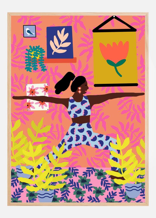 Yoga Warrior Position Póster