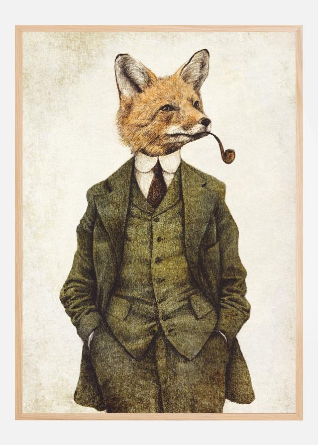 The Vintage Stylish Fox Póster