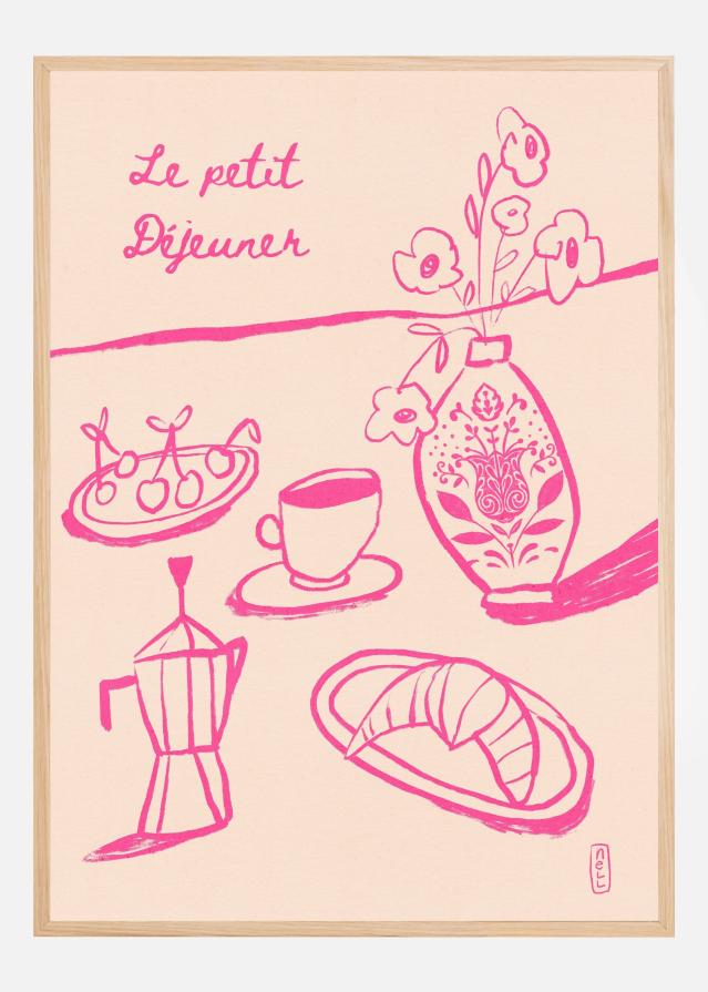 Le Petit Dejeuner Breakfast in Pink Póster