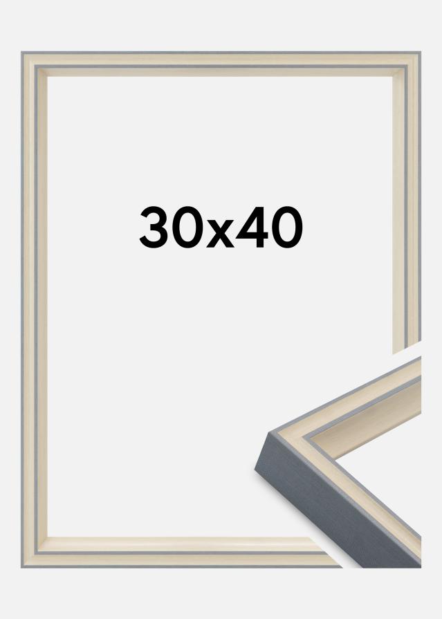 Moldura Riga Vidro acrílico Cinzenta 30x40 cm