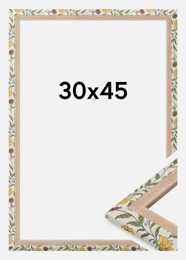 Moldura Arco Vidro acrílico Floral Carvalho 30x45 cm