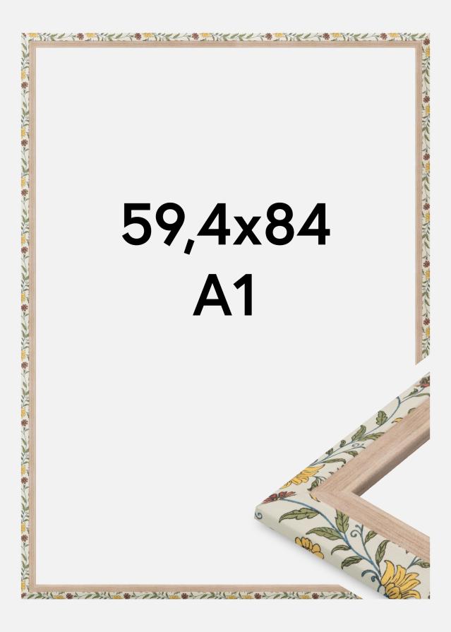 Moldura Arco Vidro acrílico Floral Carvalho 59,4x84 cm (A1)