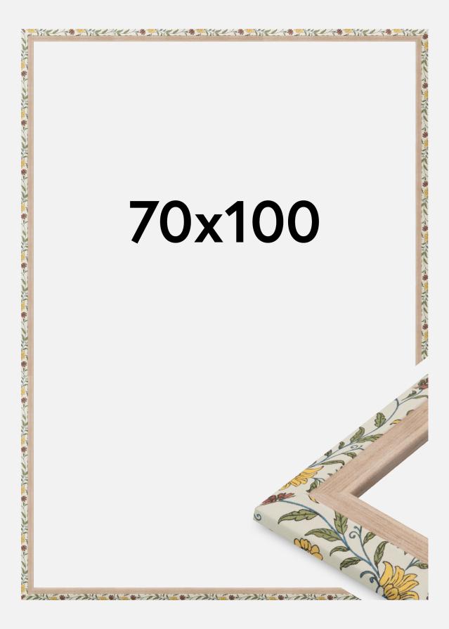 Moldura Arco Vidro acrílico Floral Carvalho 70x100 cm