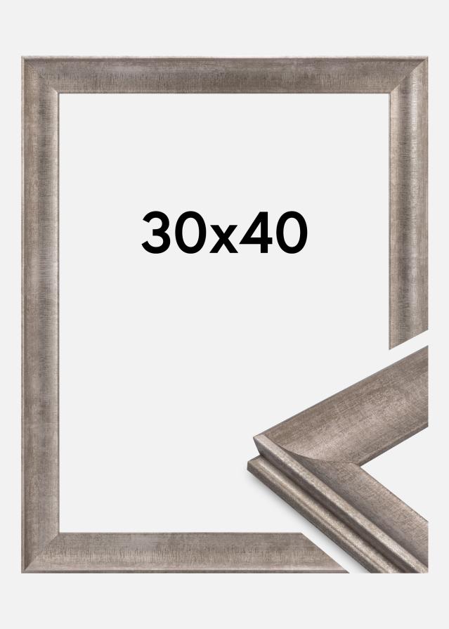 Moldura Conca Vidro acrílico Prata 30x40 cm