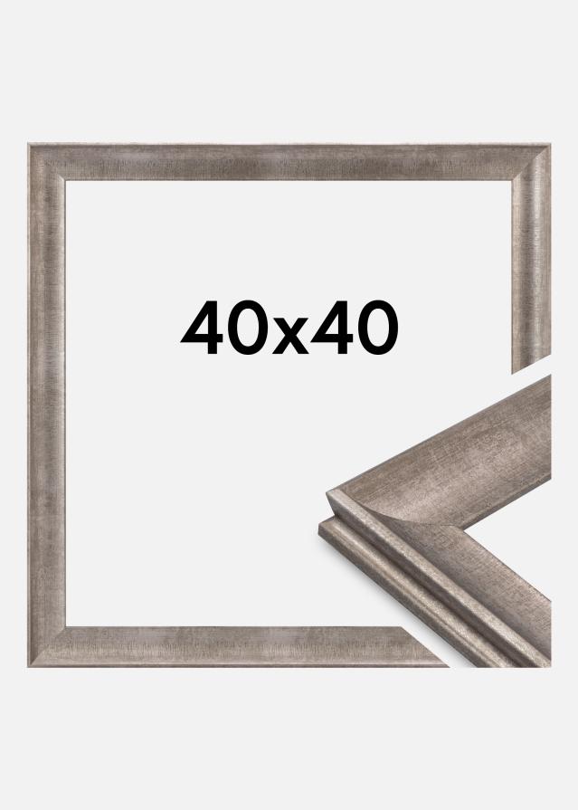 Moldura Conca Vidro acrílico Prata 40x40 cm