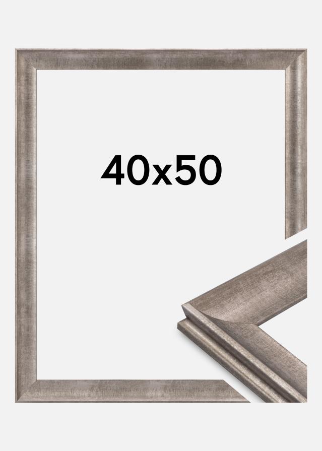 Moldura Conca Vidro acrílico Prata 40x50 cm