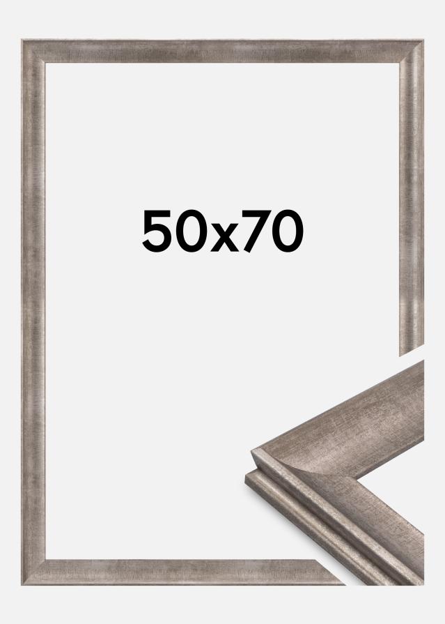 Moldura Conca Vidro acrílico Prata 50x70 cm