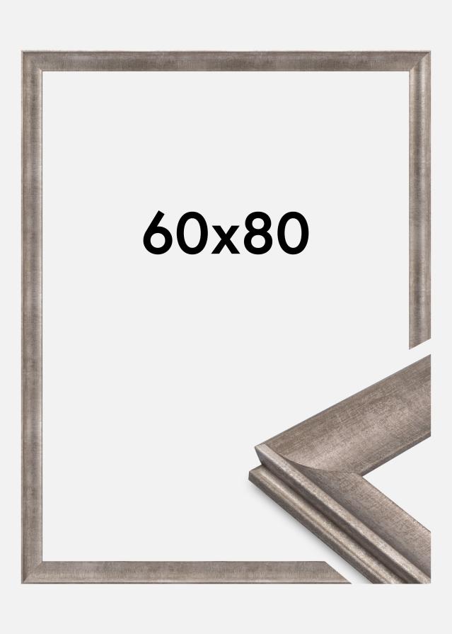 Moldura Conca Vidro acrílico Prata 60x80 cm