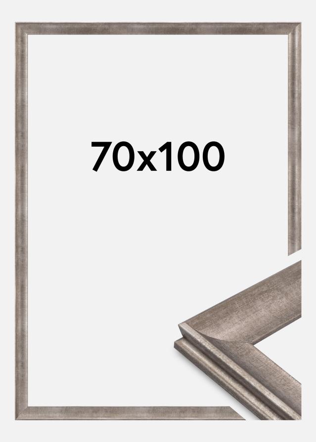 Moldura Conca Vidro acrílico Prata 70x100 cm