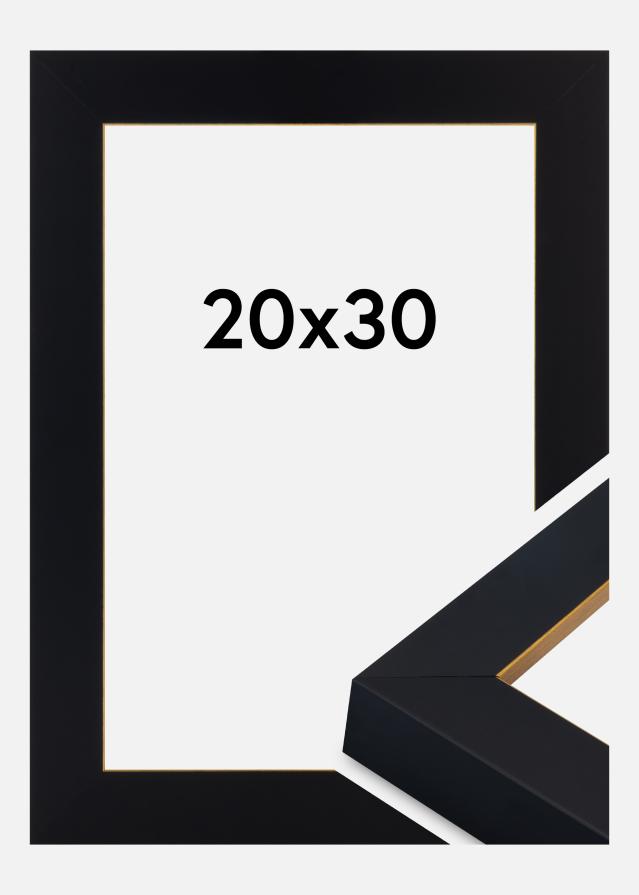 Moldura Sussex Vidro acrílico Preto/Ouro 20x30 cm