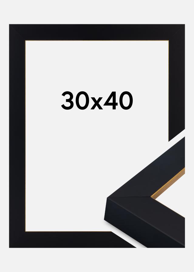 Moldura Sussex Vidro acrílico Preto/Ouro 30x40 cm