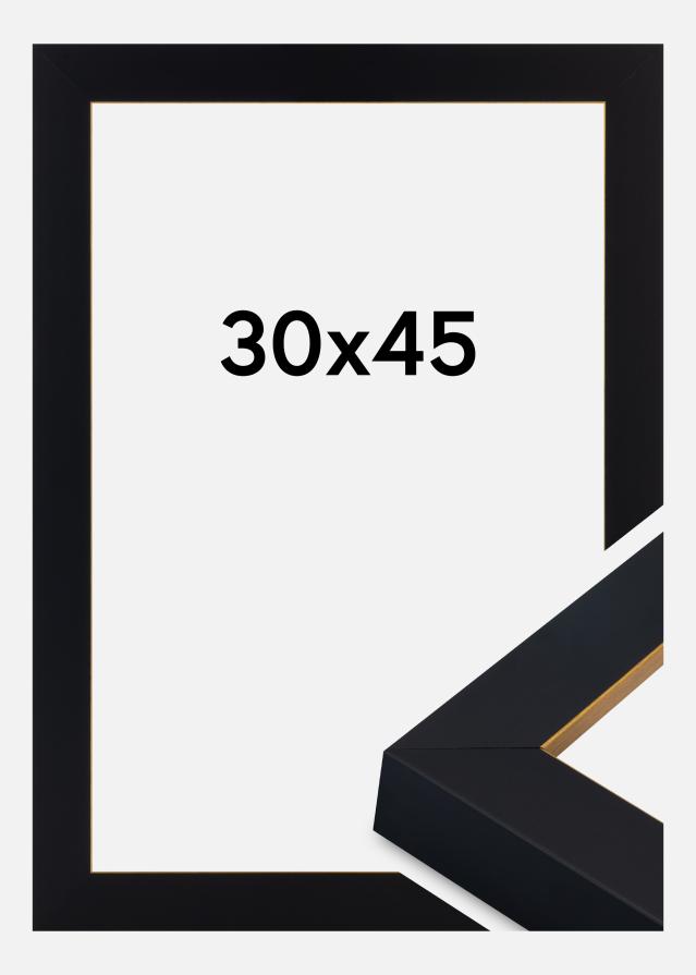 Moldura Sussex Vidro acrílico Preto/Ouro 30x45 cm