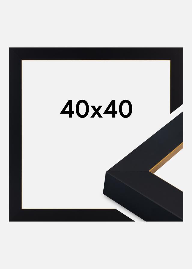 Moldura Sussex Vidro acrílico Preto/Ouro 40x40 cm