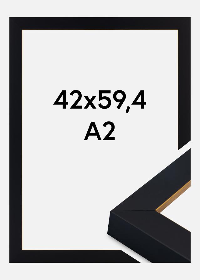 Moldura Sussex Vidro acrílico Preto/Ouro 42x59,4 cm (A2)