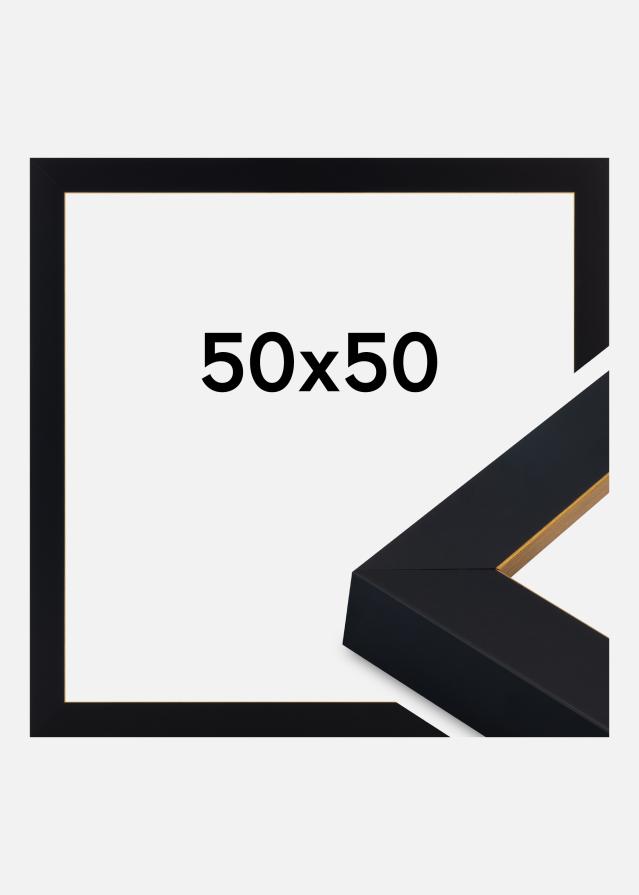 Moldura Sussex Vidro acrílico Preto/Ouro 50x50 cm