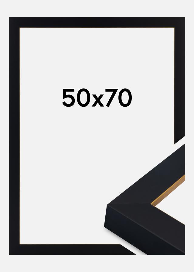 Moldura Sussex Vidro acrílico Preto/Ouro 50x70 cm