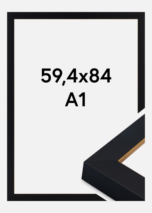 Moldura Sussex Vidro acrílico Preto/Ouro 59,4x84,1 cm (A1)