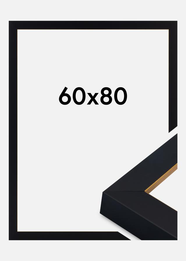 Moldura Sussex Vidro acrílico Preto/Ouro 60x80 cm