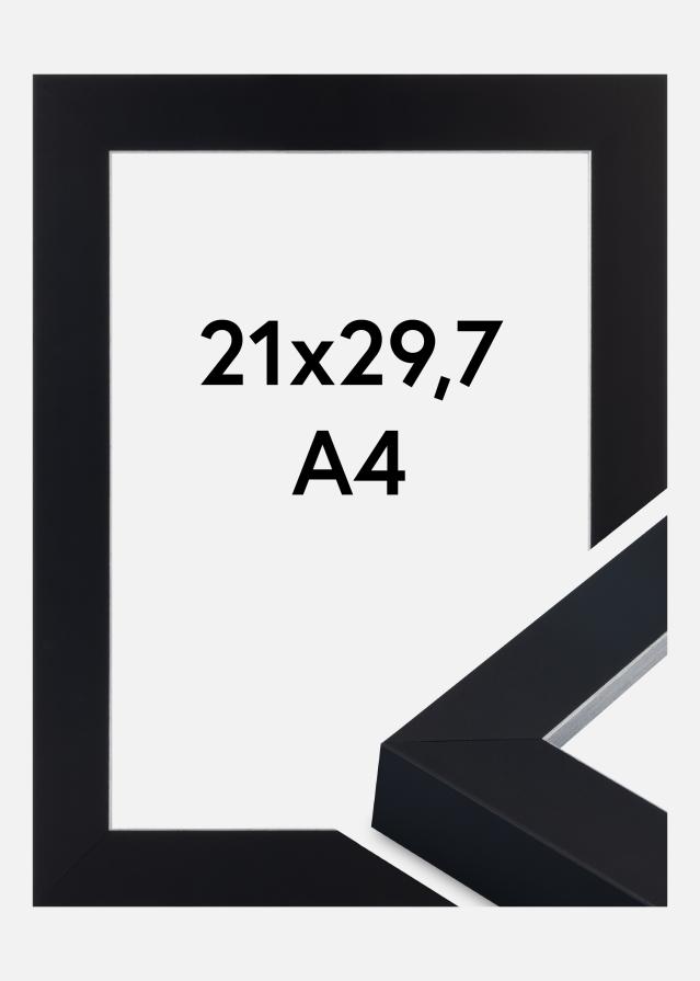 Moldura Sussex Vidro acrílico Preto/Prata 21x29,7 cm (A4)