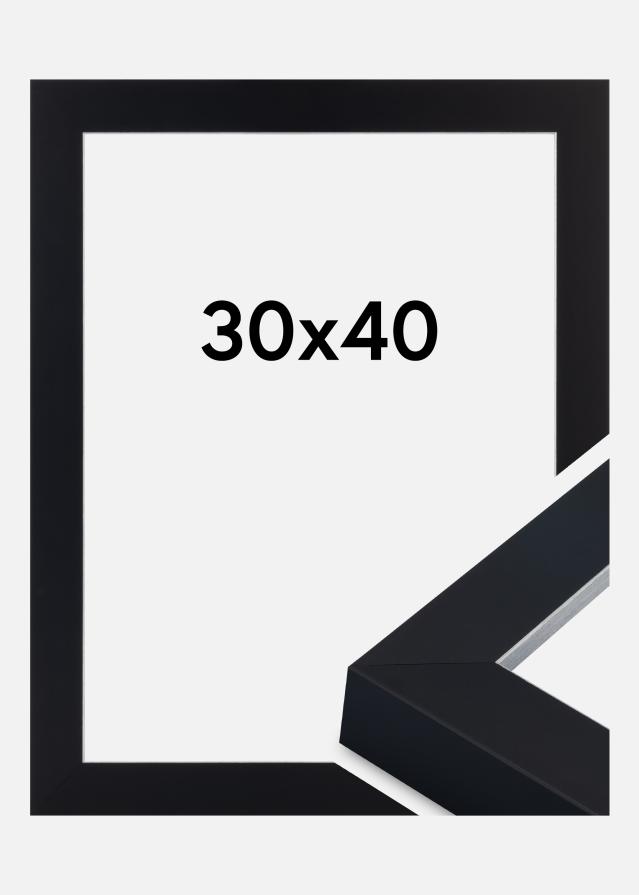 Moldura Sussex Vidro acrílico Preto/Prata 30x40 cm