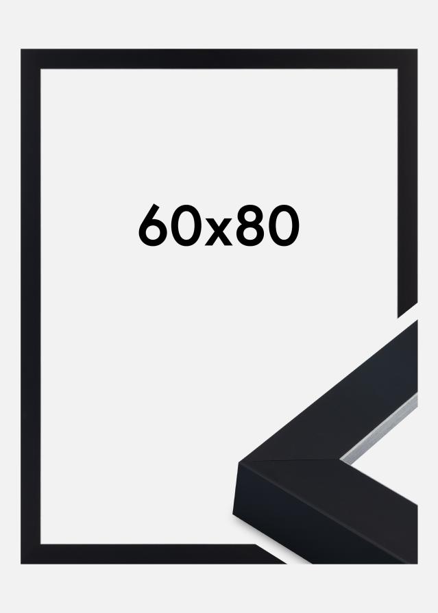 Moldura Sussex Vidro acrílico Preto/Prata 60x80 cm