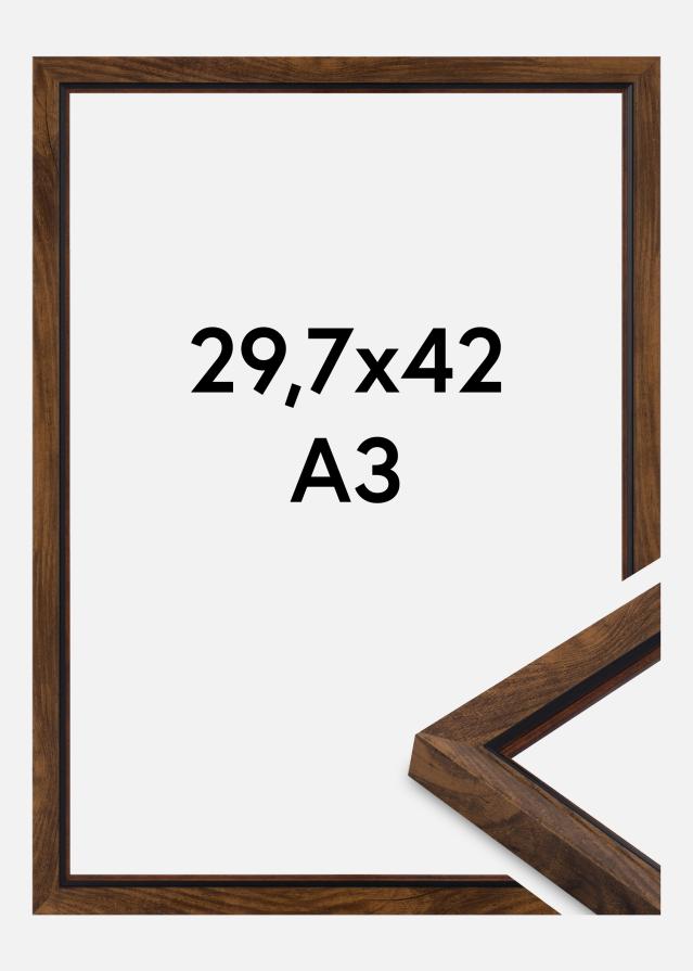 Moldura Obsidian Vidro acrílico Nogueira 29,7x42 cm (A3)