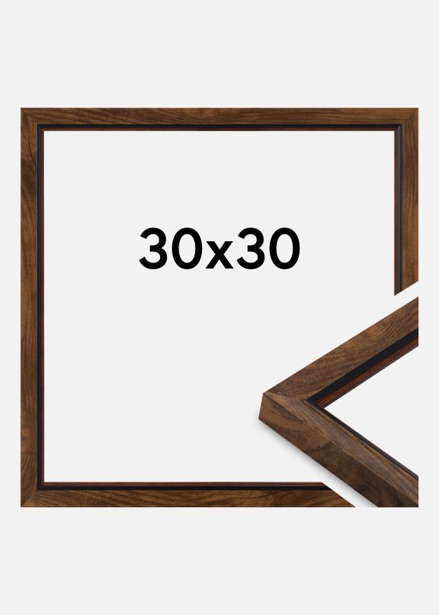 Moldura Obsidian Vidro acrílico Nogueira 30x30 cm