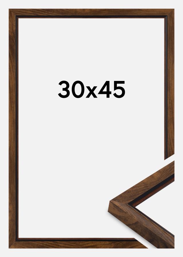 Moldura Obsidian Vidro acrílico Nogueira 30x45 cm