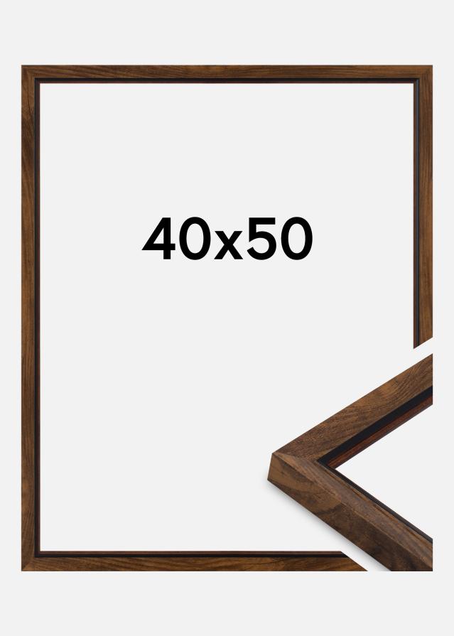 Moldura Obsidian Vidro acrílico Nogueira 40x50 cm