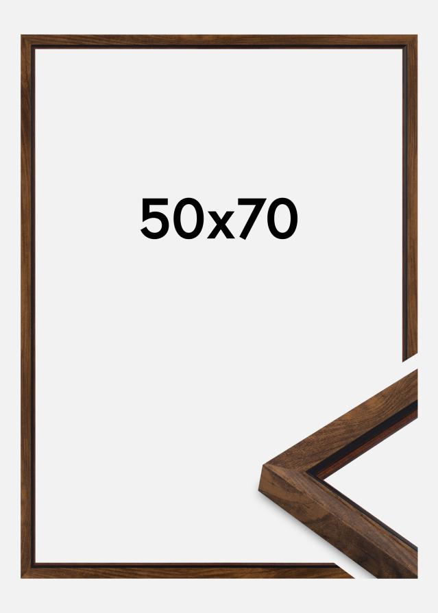 Moldura Obsidian Vidro acrílico Nogueira 50x70 cm