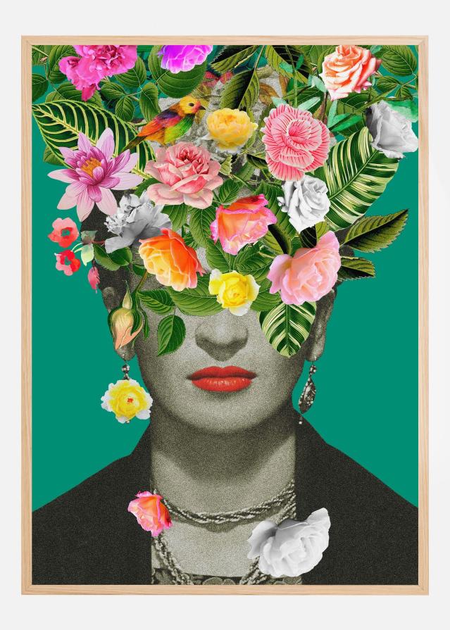 Floral Frida Póster