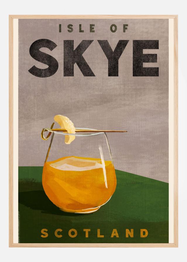 Isle Of Skye Scotland Scotch Cocktail Travel Poster Póster