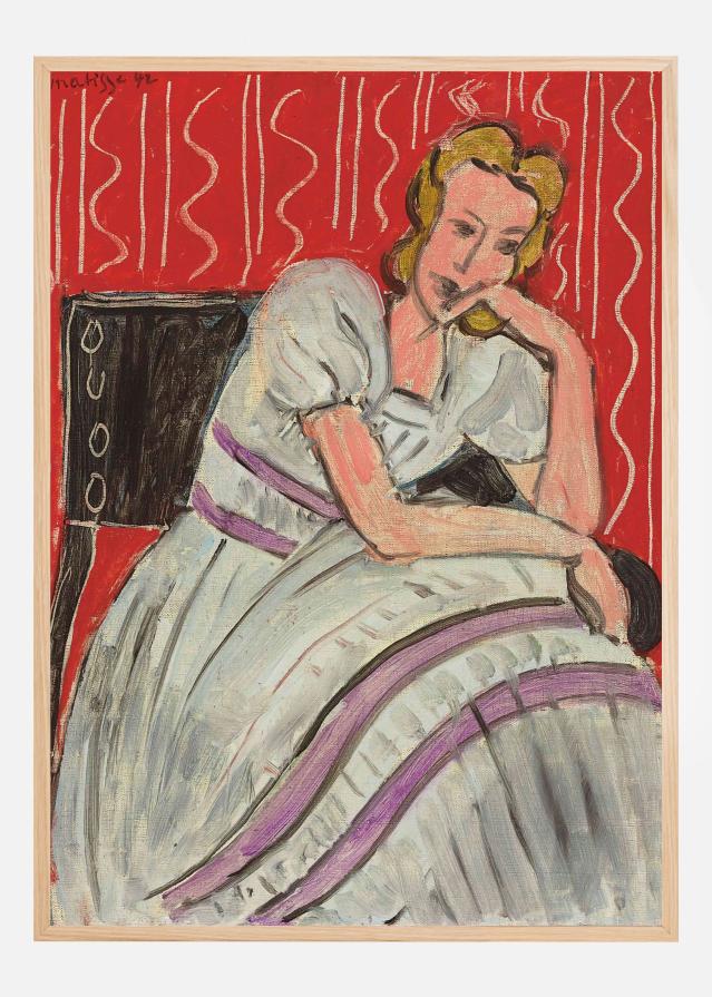 Jeune Femme Assise En Robe Grise - Henri Matisse Póster