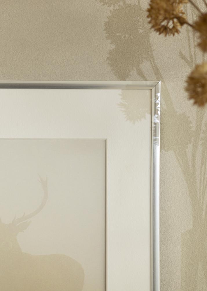 Moldura New Lifestyle Prata 10x18 cm - passe-partout Branco 8x10 cm