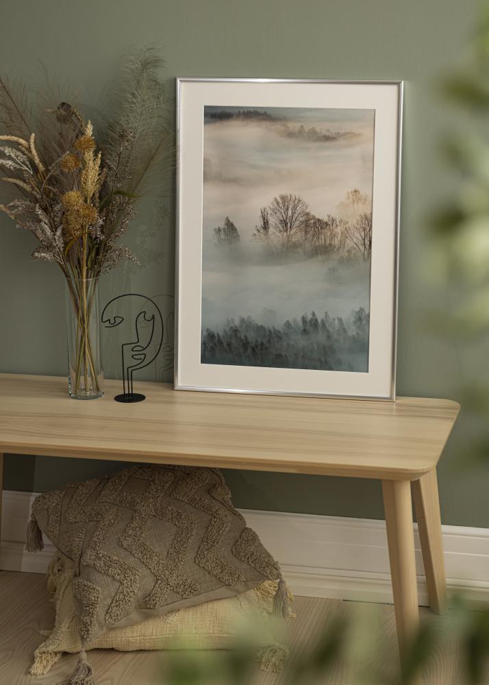 Moldura New Lifestyle Prata 10x18 cm - passe-partout Branco 8x10 cm