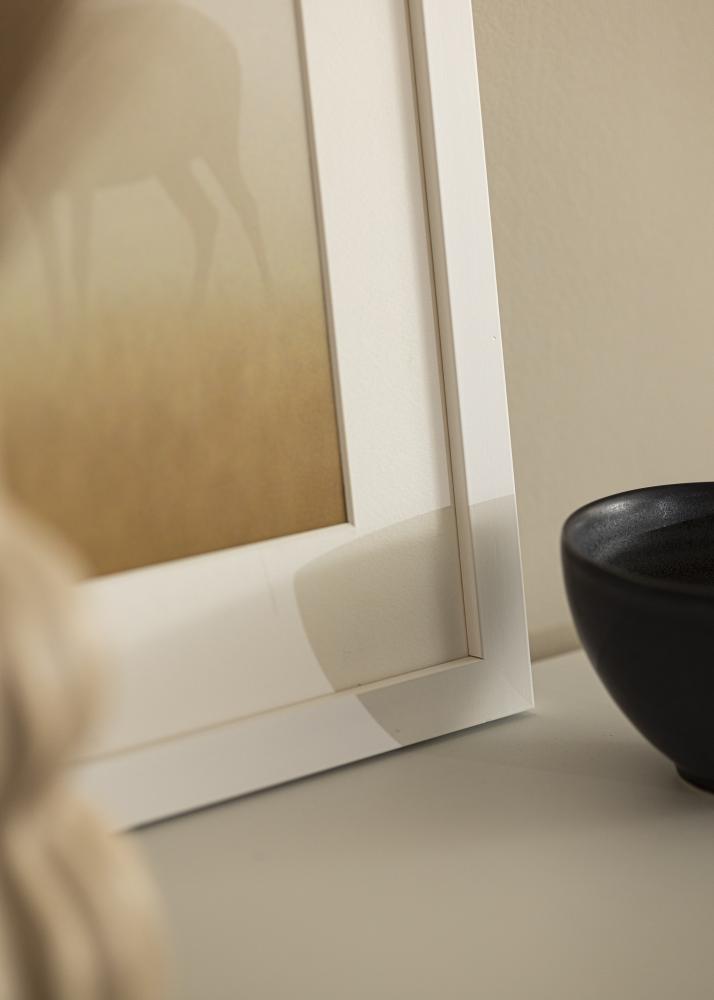 Moldura Branco madeira 65x90 cm - passe-partout Branco 55x80 cm