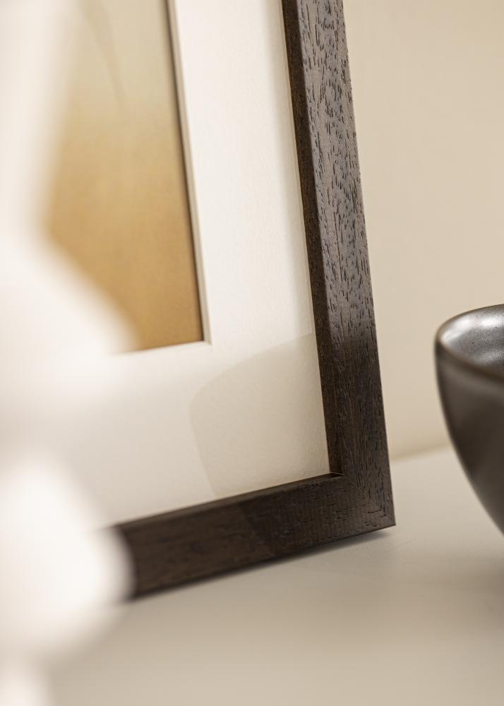 Moldura marrom madeira 55x80 cm - passe-partout Branco 45x70 cm