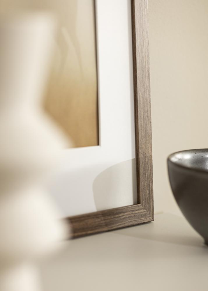 Moldura Stilren frio marrom 40x60 cm - passe-partout Branco 30x50 cm