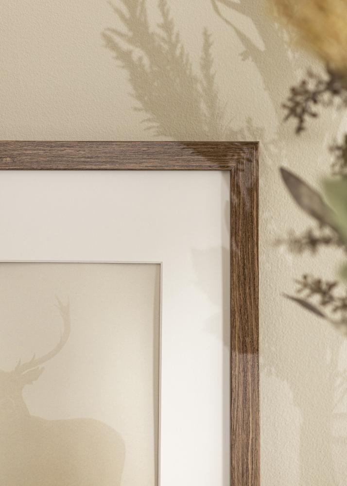 Moldura Stilren frio marrom 40x60 cm - passe-partout Branco 30x50 cm