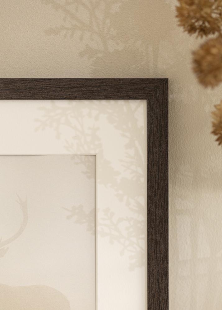 Moldura Stilren Wenge 40x60 cm - passe-partout Branco 32,9x48,3 cm