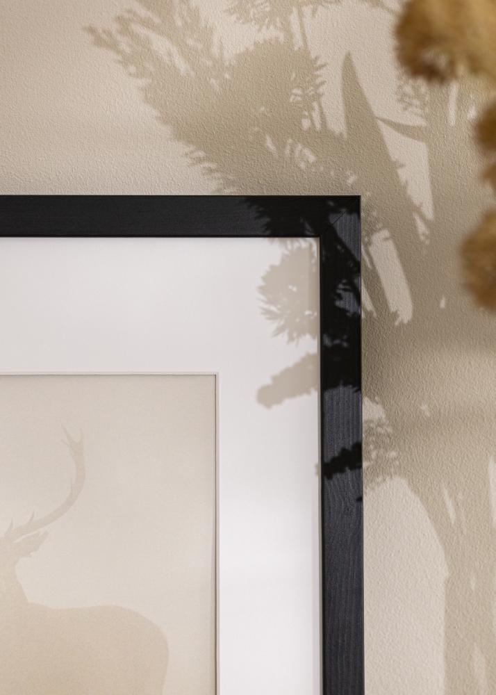 Moldura Stilren Preto 65x65 cm - passe-partout Branco 22x22 inches