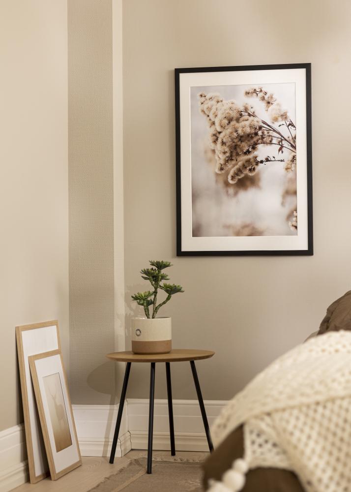 Moldura Stilren Preto 65x65 cm - passe-partout Branco 22x22 inches