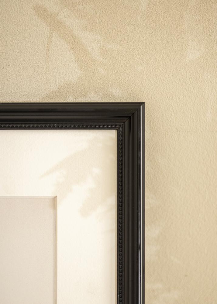 Moldura Gala Preto 13x18 cm - passe-partout Branco B7 88x125 mm